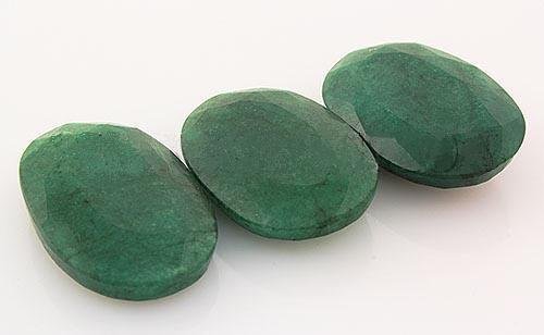 139.05ctw Faceted Loose Emerald Beryl Gemstone Lot of 3: 139.05ctw Faceted Loose Emerald Beryl Gemstone Lot of 3 **|**|** Mix Sizes Oval Shape Faceted Emerald Beryl Loose Gemstone ;