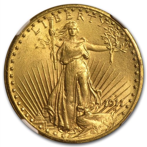 1911-D $20 St. Gaudens Gold Double Eagle - MS-65 NGC: 1911-D $20 St. Gaudens Gold Double Eagle - MS-65 NGC **|**|**