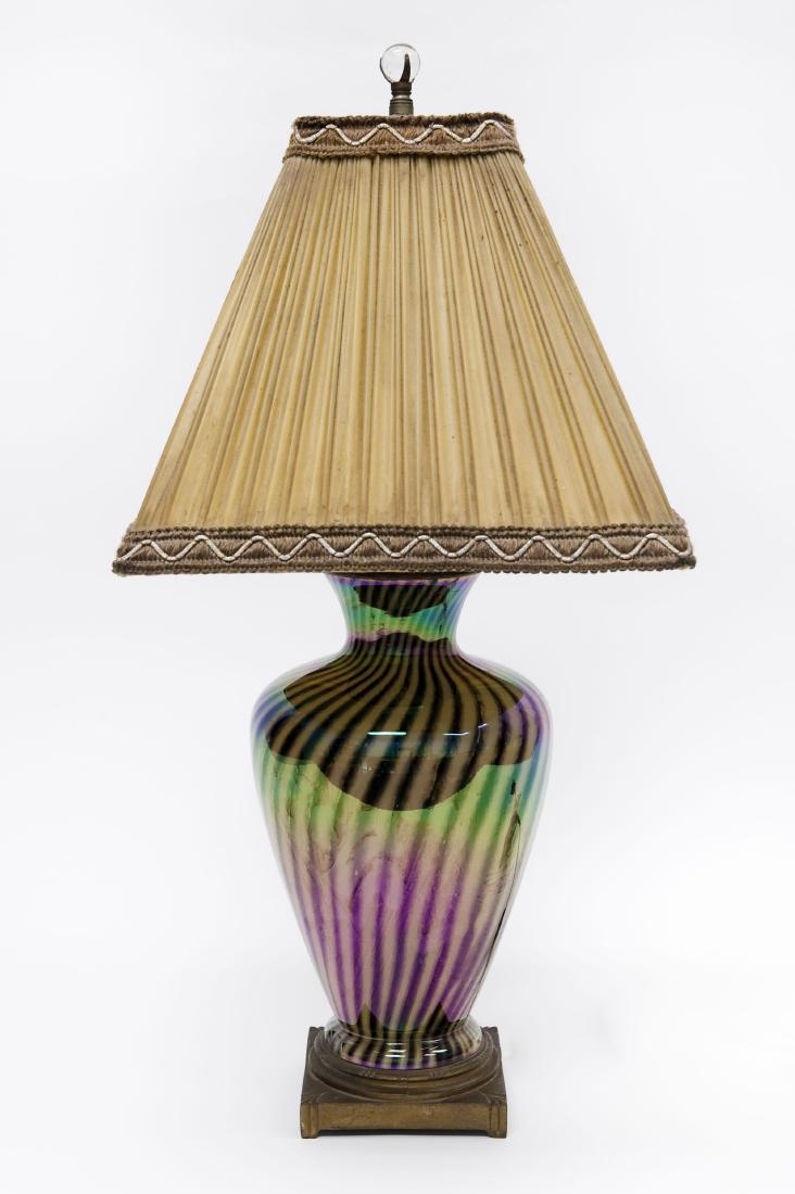 Durand Style Art Glass Table Lamp. (1 of 6)