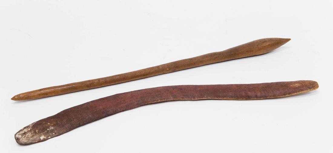 Two Aboriginal Hard Wood Weapons. (1 of 8)