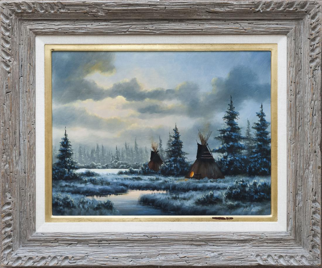 Heinie Hartwig Oil on Canvas, Winter Evening. (1 of 8)