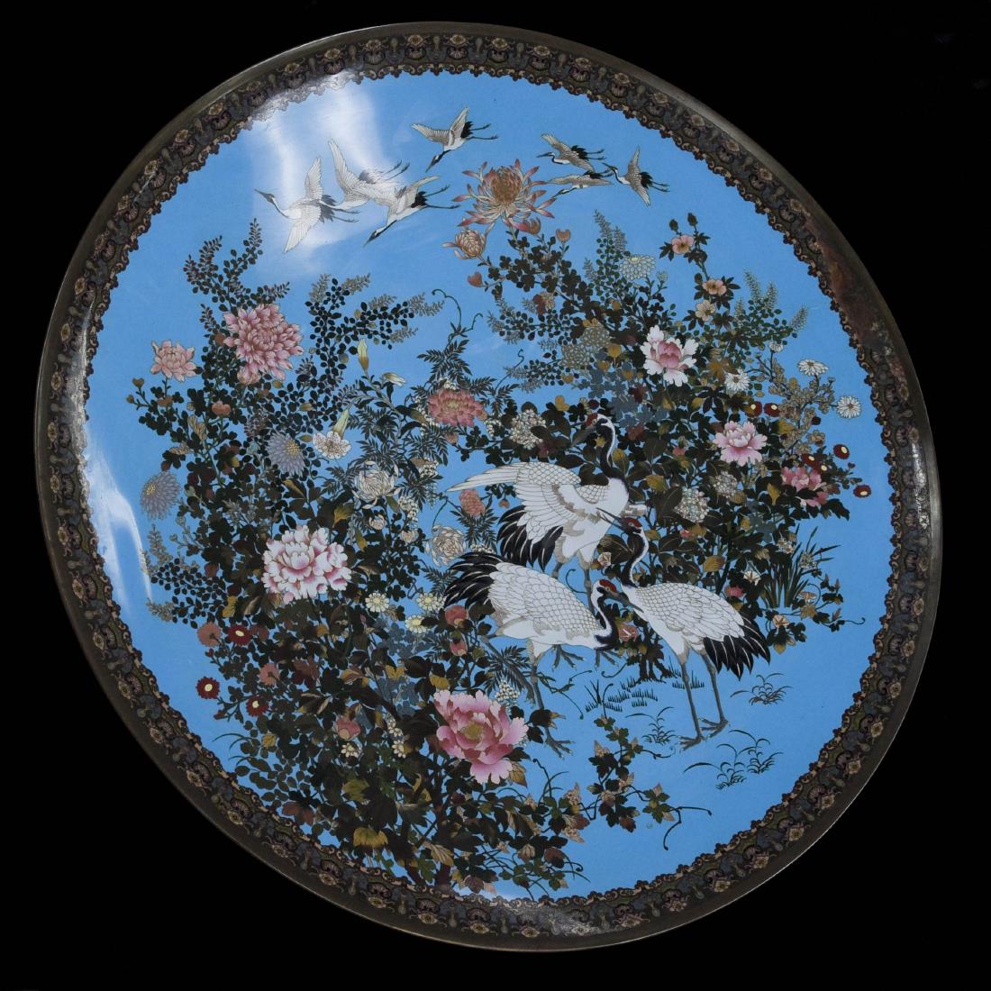 Meiji Period Japanese Cloisonne Charger. (1 of 8)