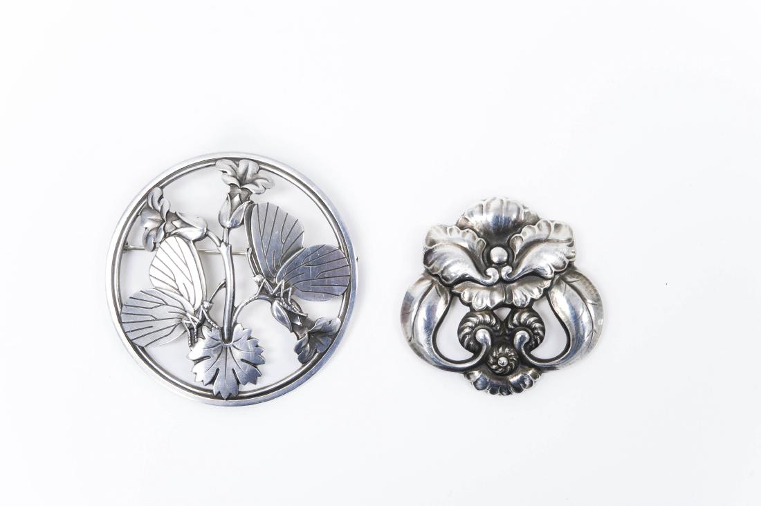 (2) Georg Jensen Sterling Silver Brooches. (1 of 5)