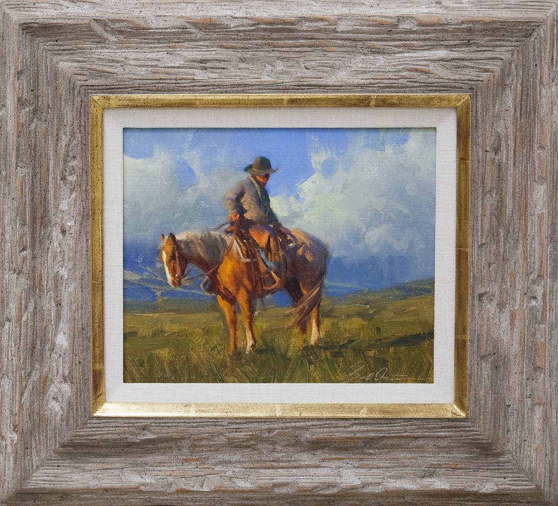 Bill Anton, Oil on Board, "Here She Comes". (1 of 5)