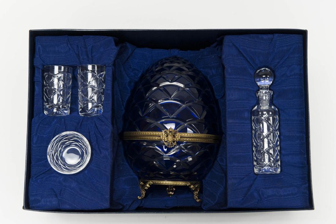Faberge Cobalt Blue Caviar Server. (1 of 5)