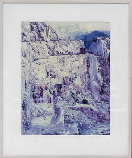 Edward Burtynsky Signed Chromogenic Color Print.: Edward Burtynsky (Canadian, b. 1955) chromogenic color print. Signed and titled "Carrara Marble Quarries #26, Carrara, Italy", 1993, 1/15. Framed and matted, labeled verso. (Sight: 20" x 15 ½",