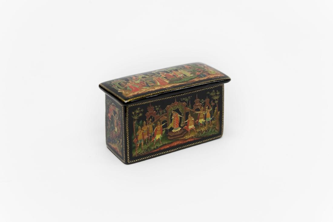 Titov Palekh Russian Lacquer Miniature Box. (1 of 4)