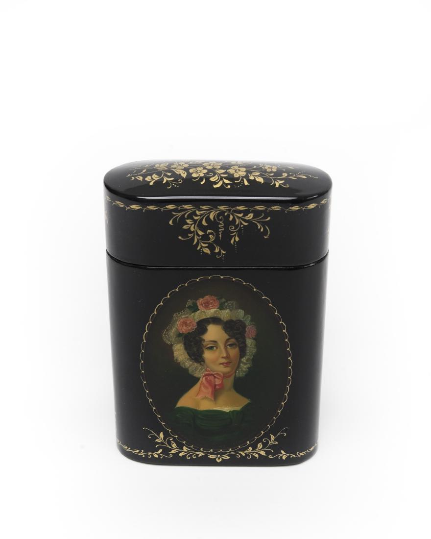 Zhmenenko Fedoskino Russian Lacquer Vanity Box. (1 of 5)