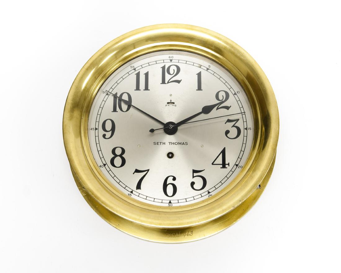 Seth Thomas Brass Ship's Clock. (1 of 6)