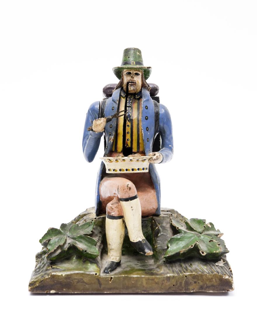 Carved Wood Folk Art Figure of a Camper. (1 of 8)