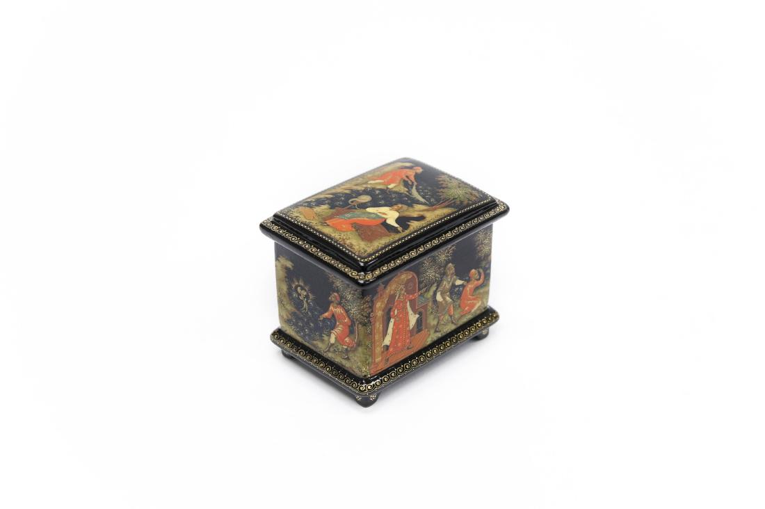 Myznikov Palekh Russian Lacquer Box, Magic Fish. (1 of 6)