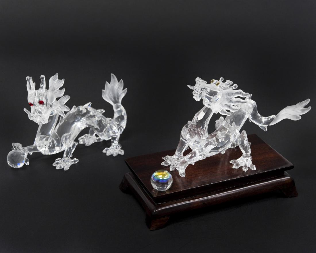 (2) Swarovski Crystal Dragon Figures. (1 of 6)