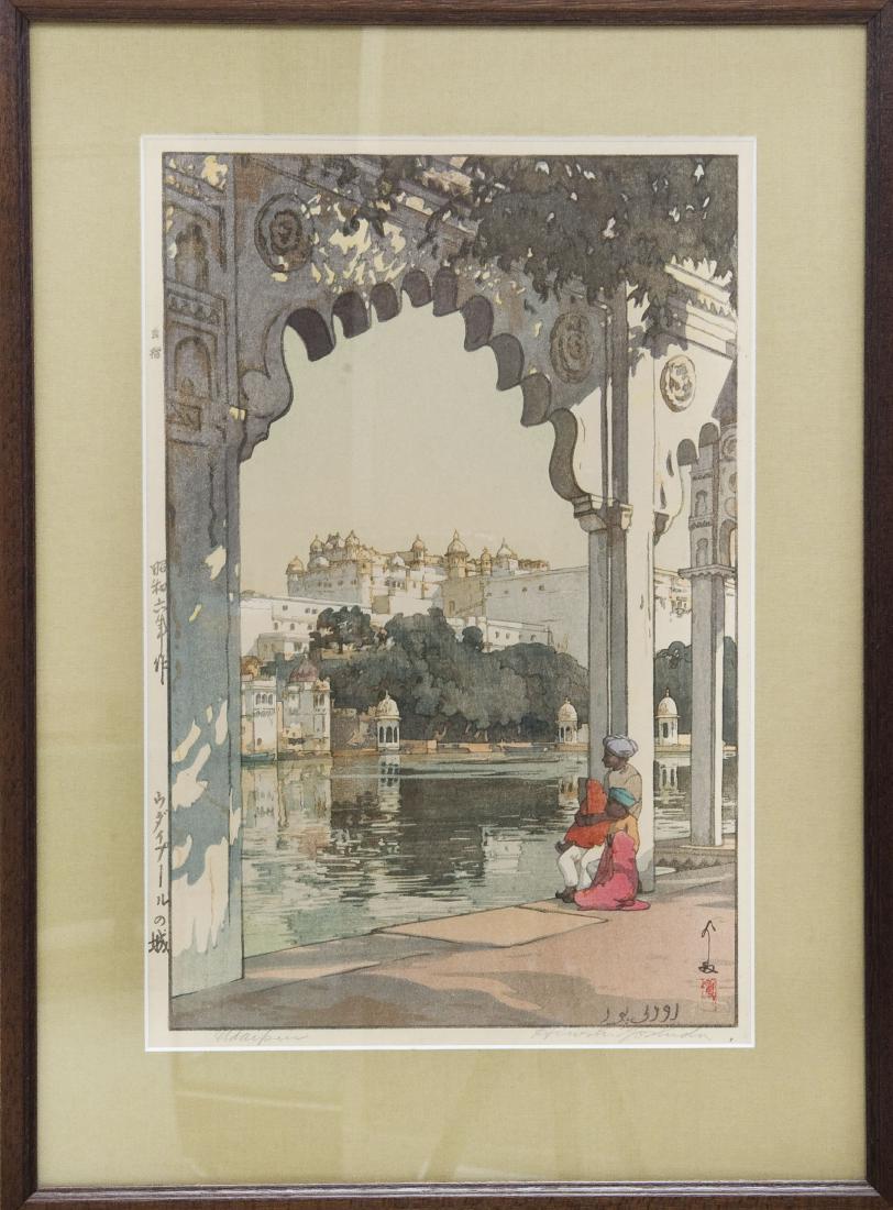 Hiroshi Yoshida Wood Block Print, "Udaipur". (1 of 7)