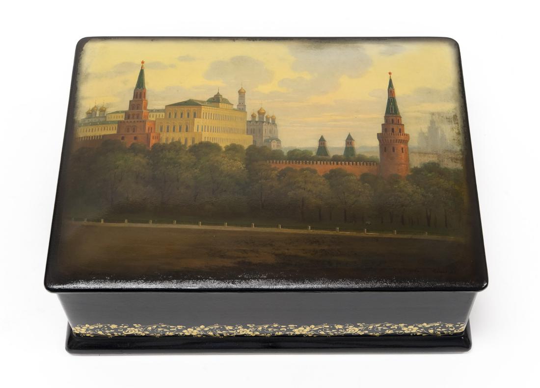 Large Fedoskino Russian Lacquer Box. (1 of 11)