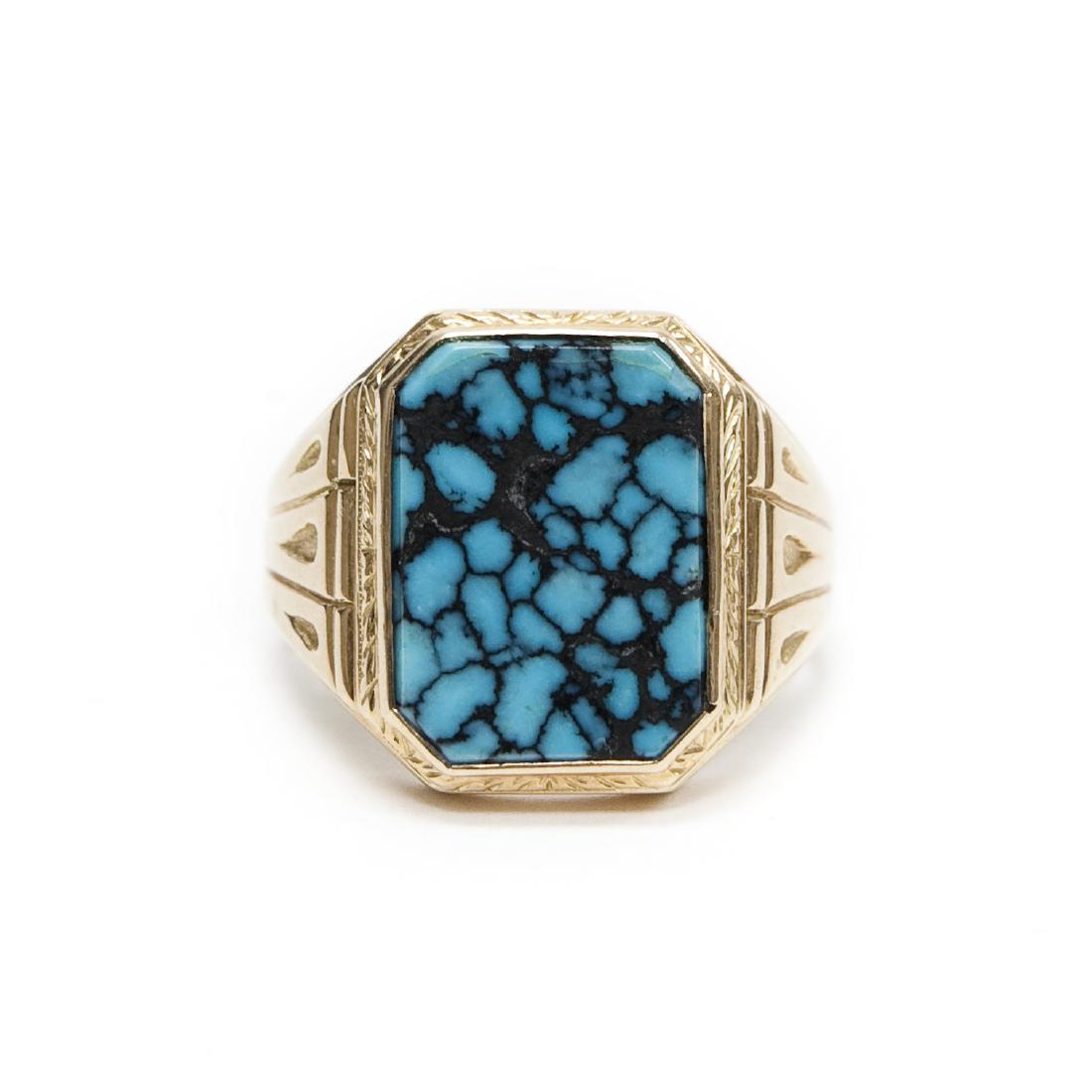 14K Yellow Gold Ring with Turquoise Style Stone. (1 of 5)