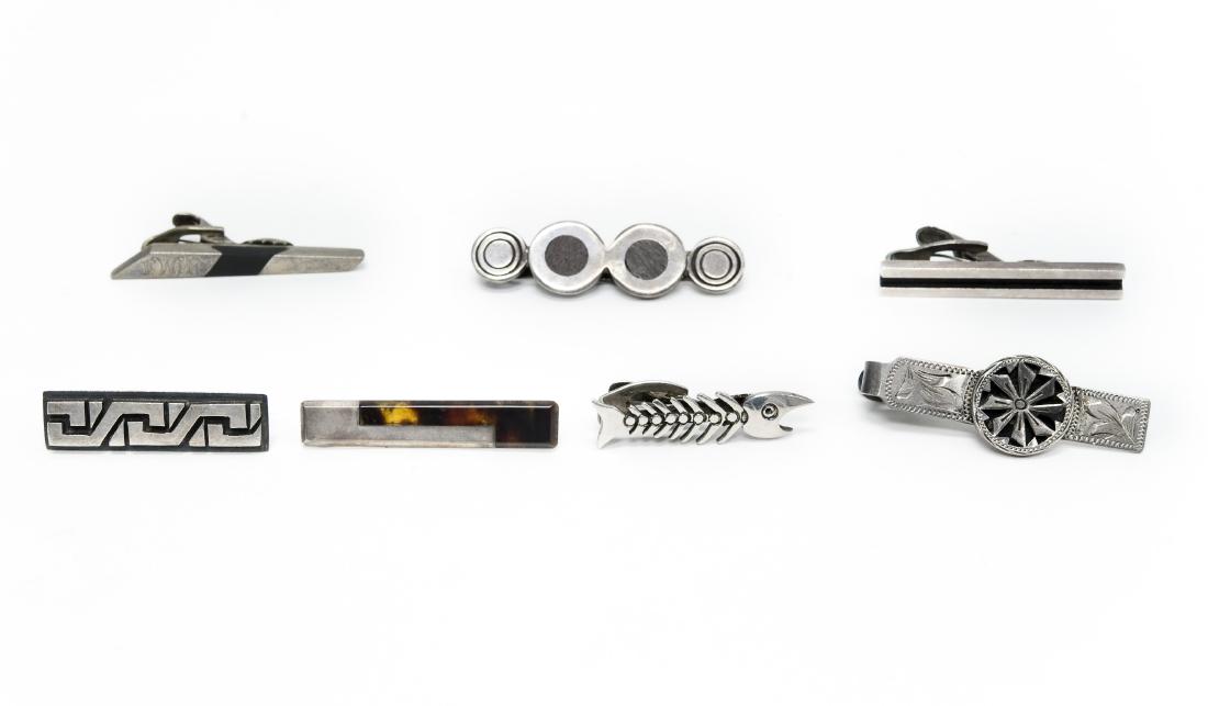 (6) Mexico Sterling Silver Tie Bars. (1 of 12)