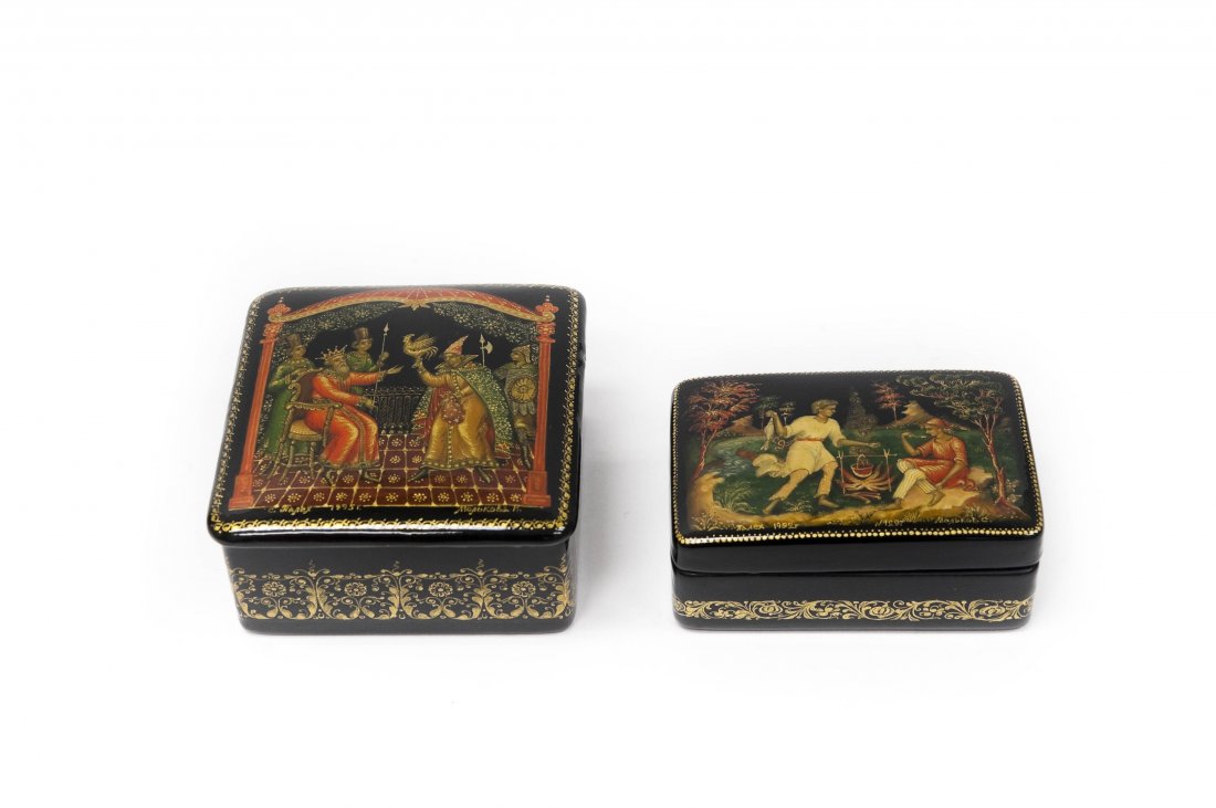 Molkova & Molkov Palekh Russian Lacquer Boxes. (1 of 7)