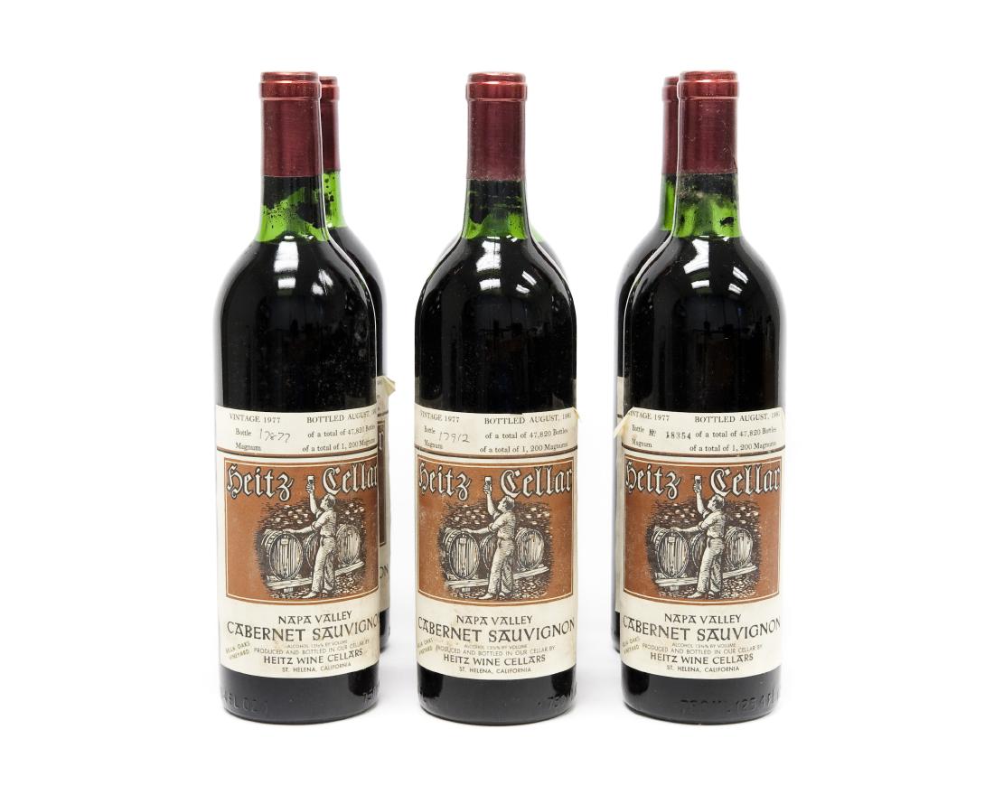 (6) Bottles, 1977 Heitz Cellars Cabernet Sauvignon. (1 of 8)