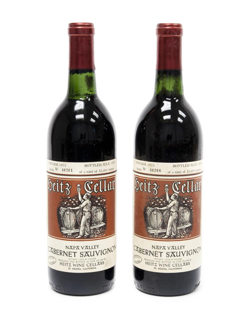 (2) Bottles, 1975 Heitz Cellars Cabernet Sauvignon. (1 of 7)