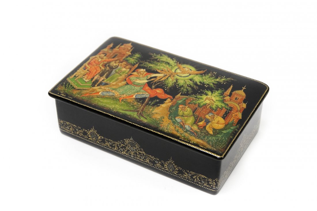 Korovkin Palekh Russian Lacquer Box, Firebird. (1 of 8)