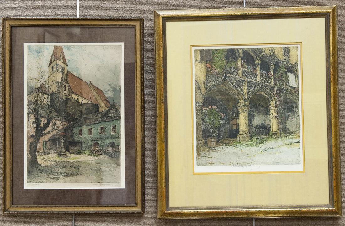 (2) Luigi Kasimir Color Lithographs.: Luigi Kasimir Color Lithograph. Pencil signed. (Approx. 15" x 10", 13" x 11"). Framed.