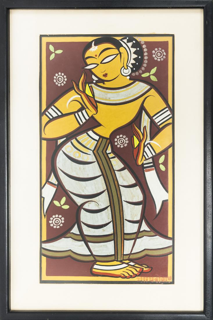 Jamini Roy Gouache on Paper, Dancer. (1 of 12)