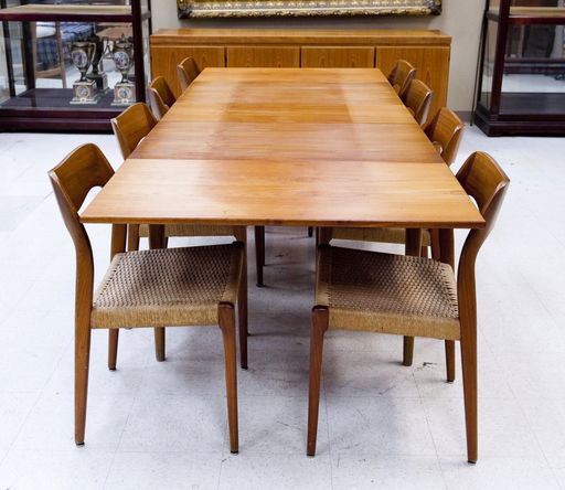 Hovmand Olsen Danish Teak Dining Table With 8 Chairs Hovmand Olsen Danish Teak Dining Table With 8 Chairs