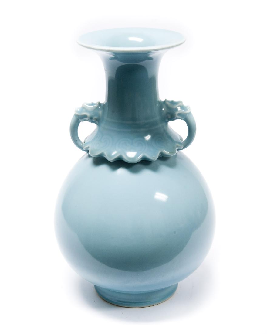 Chinese Light Blue porcelain Tall Vase. (1 of 10)