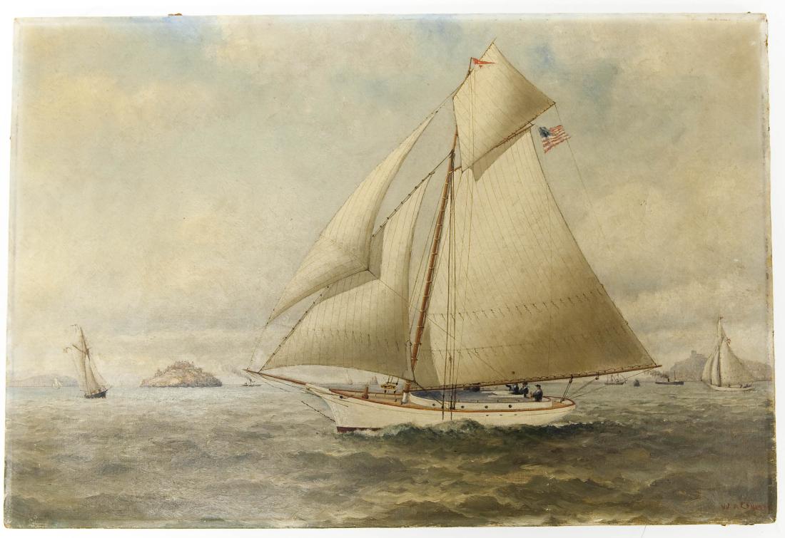 William Coulter Oil on Canvas, Ships at Sea. (1 of 13)