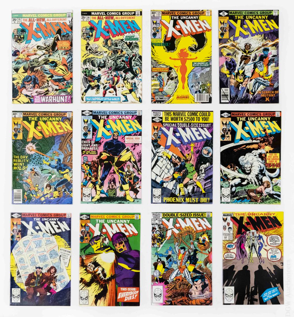 (12) Vintage Marvel X-Men Comics.: (12) Vintage Marvel X-Men Comics. #95, #96, #125, #126, #128, #136, #137, #140, #141, #142, #166, #244.