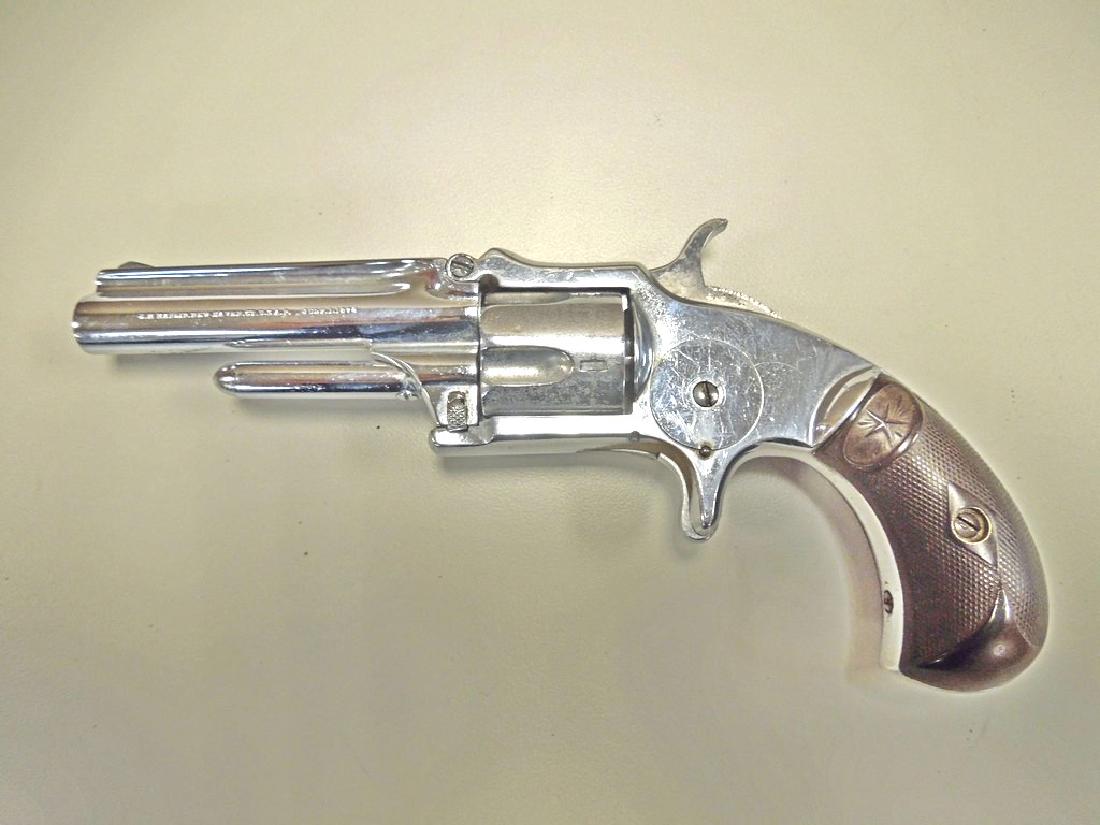 Antique Marlin XXX Standard 1872 Revolver.: Antique Marlin XXX standard 1872 single action tip-up 5-shot revolver. Caliber .30. Serial number 5452, barrel length 3 inches.