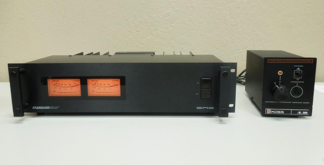 Great American Sound (GAS) Grandson Amplifier.: Great American Sound (GAS) Grandson Servo-Loop stereo amplifier with a KOSS model ESP-9B electrostatic stereophone energizer.