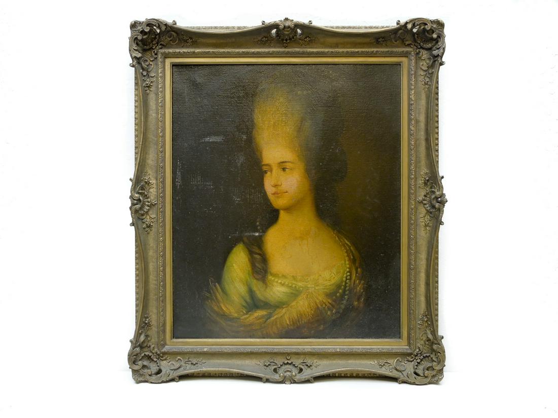 Clifford C. Holden Oil on Canvas, Portrait of a Woman.: Clifford C. Holden (American, 19th Century), Oil on canvas, portrait of a woman. Framed. Inscribed verso: Painted by C. C. Holden 516 Madison Ave New York. 1926-May. Gilt framed. (30 1/4 x 25 3/4 inch