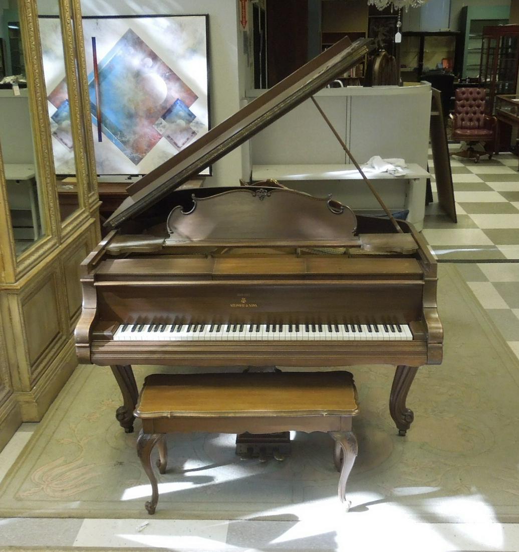 1924 Steinway XR Grand Piano with Piano Disc Player.: 1924 Steinway & Sons XR Duo Art Grand Piano with Piano Disc player. Serial no. 225741. With bench. (PianoDisc SilentDrive HD with IQ Intelligent Player System and PianoDisc PDS 350 speakers.).
