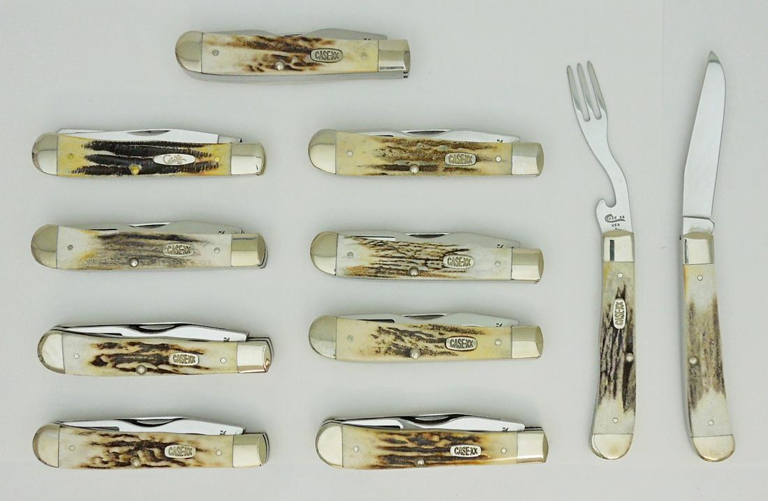 (10) Case XX V5254 HB SS Trapper Hobo Knives. (1 of 1)