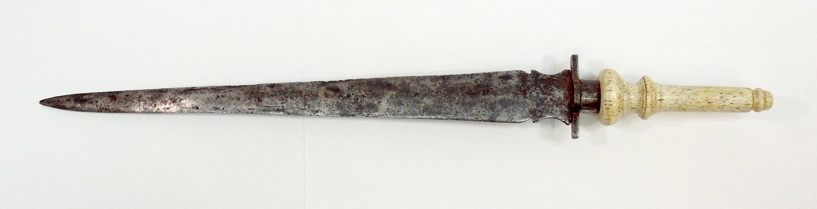 Large 19th C. Continental Plug Bayonet.: Large 19th C. Continental plug bayonet. 13 inch blade with shaped ricasso, steel guard and ferrule. Bone handle.