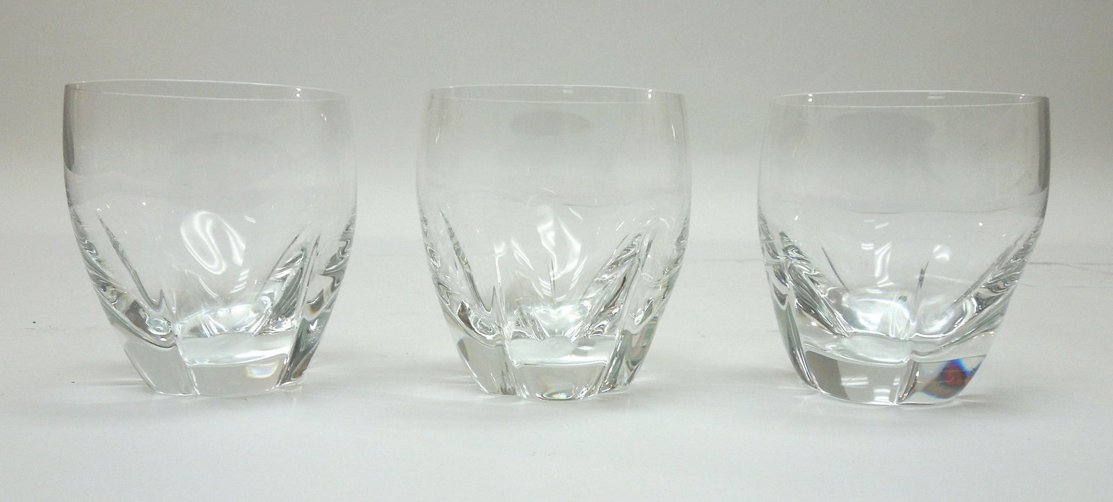 (3) Lalique Highlands Old Fashioned Glasses.: (3) Lalique Highlands Old Fashioned crystal tumblers. (4" tall, 3 1/2" wide).