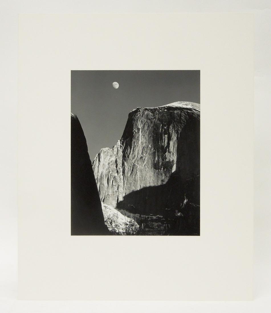 Alan Ross Special Edition Ansel Adams Photograph.: Alan Ross Special Edition Ansel Adams Photograph. Moon and Half Dome, Yosemite National Park, California. Printed by Alan Ross from Ansel Adams' original negative under his supervision. Initialed in p