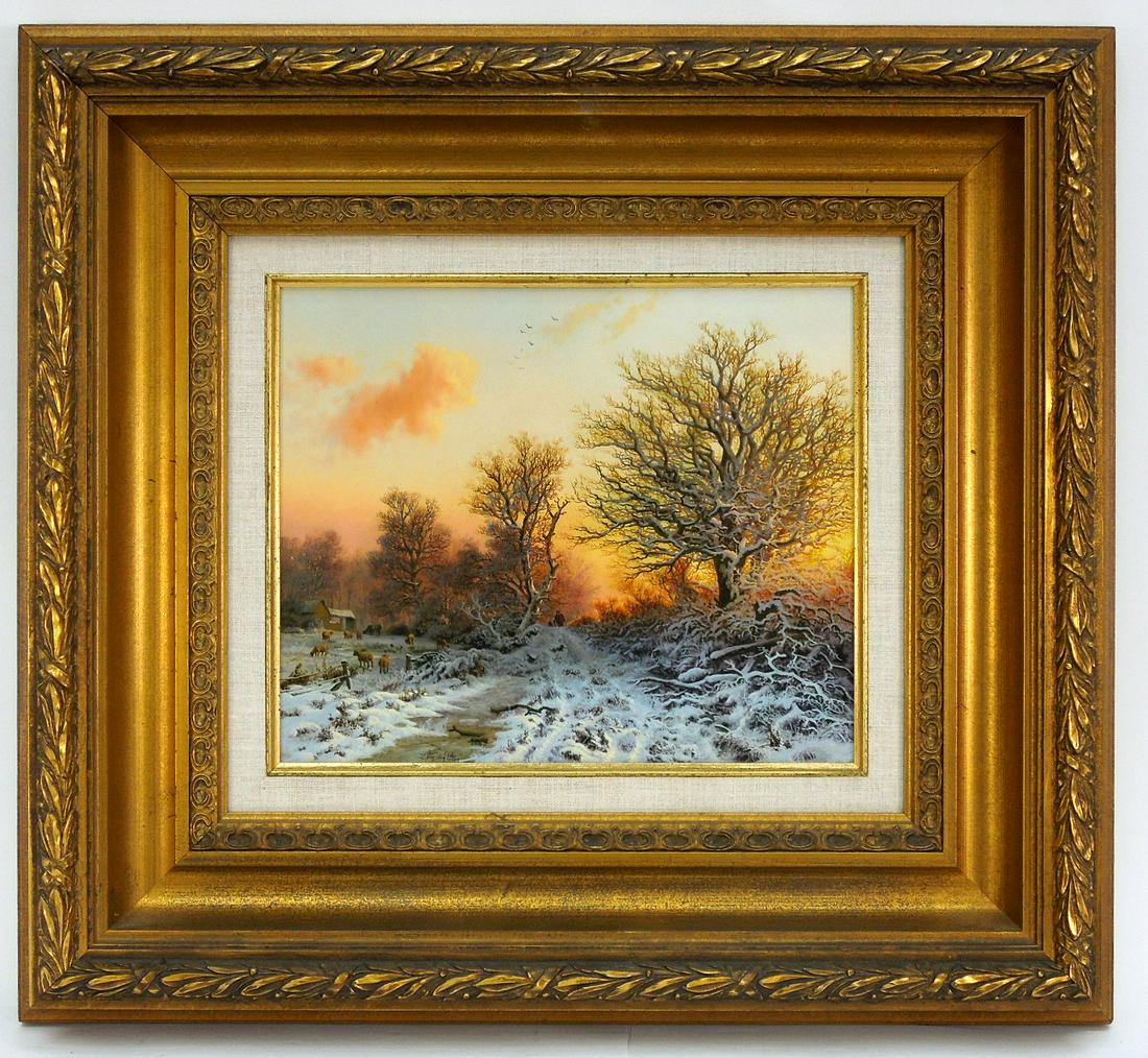 Daniel Van der Putten, Oil on Board, Landscape.: Daniel Van der Putten, (Dutch, b. 1949), Oil on board. Pastoral landscape at sunrise. 10 x 12 inches.Gilt frame, overall: 20 x 22 inches.