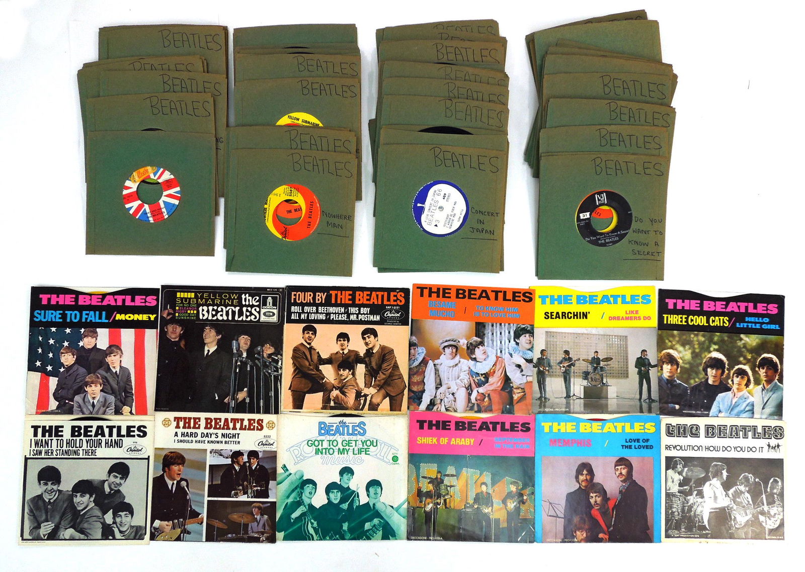 Collection of Beatles 45 rpm and EP Records. (1 of 1)