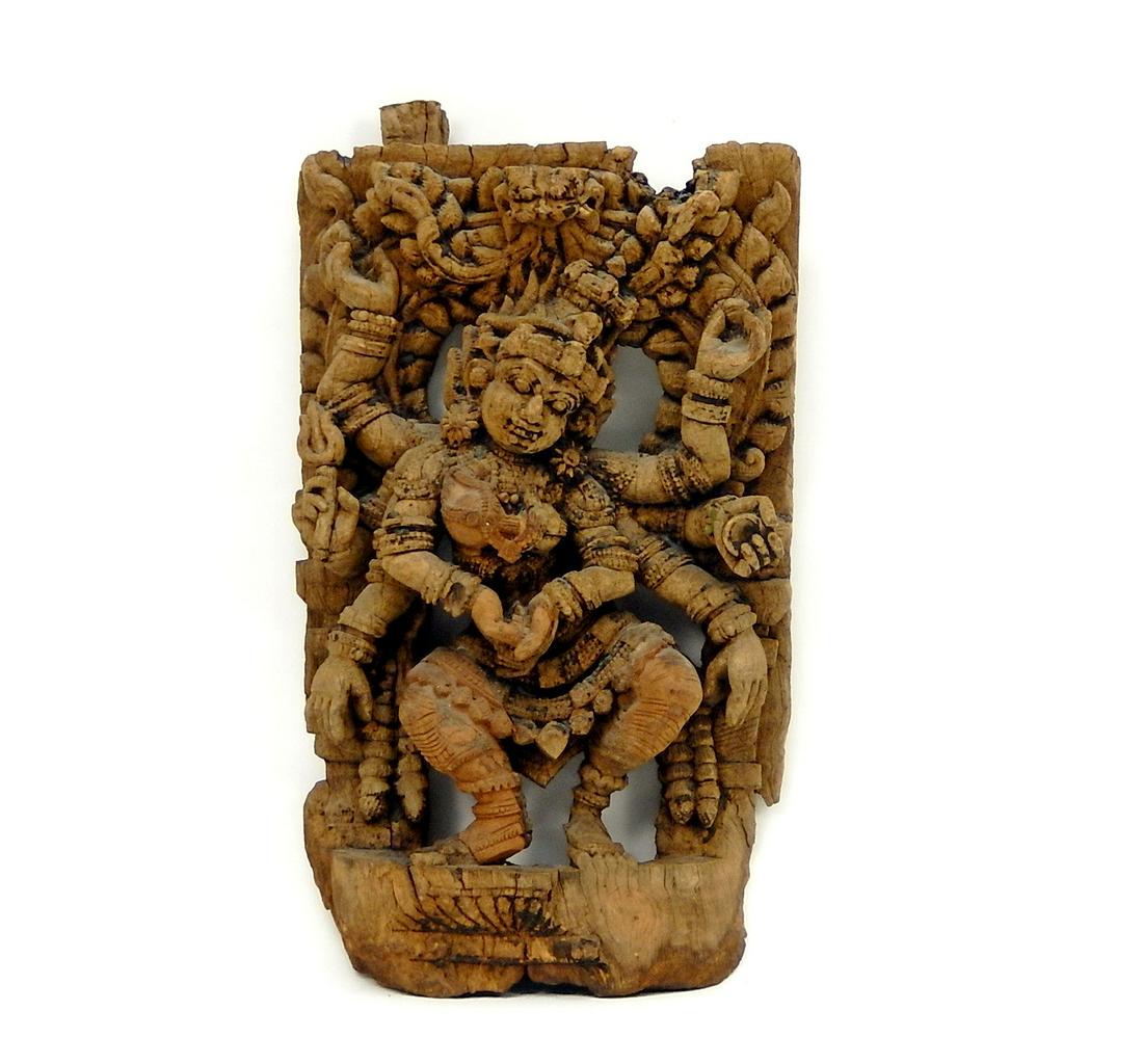 Indian Architectural Carved Wood Panel (1 of 2)