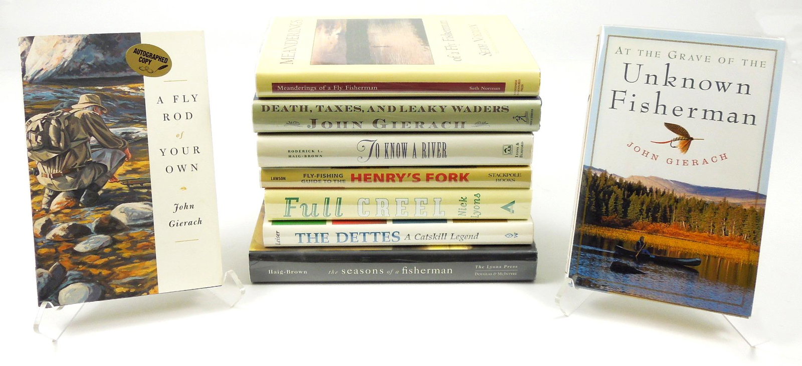 Nine (9) Fly Fishing Hardback Books, Signed. (1 of 1)