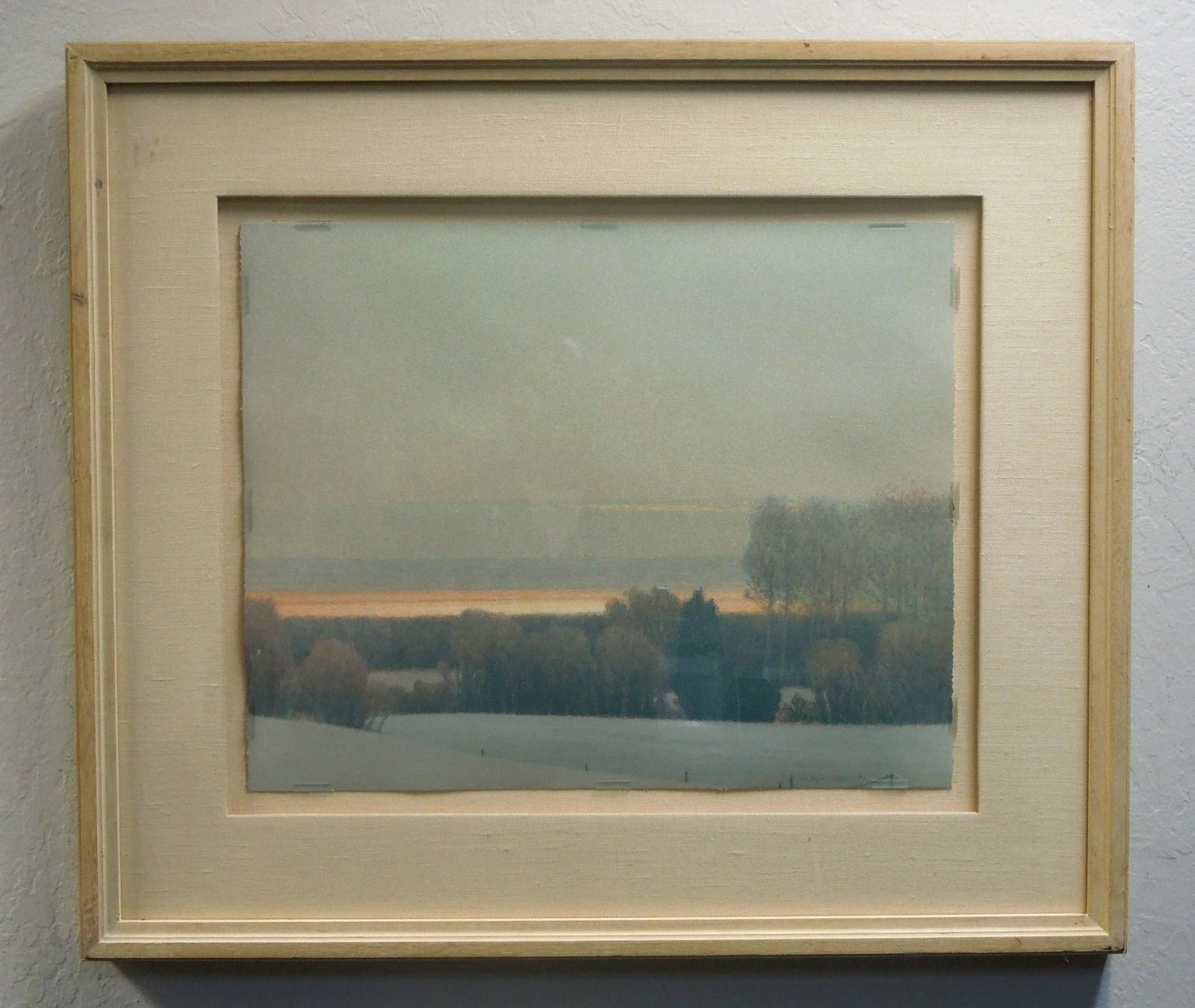 Russell Chatham Color Lithograph, Sunset on a Winter: Russell Chatham (b. 1939), Color lithograph, Sunset on a Winter Evening, 102/275, signed, dated 1990. 24" x 28. Framed. Overall: 25 1/4" x 29 1/4".