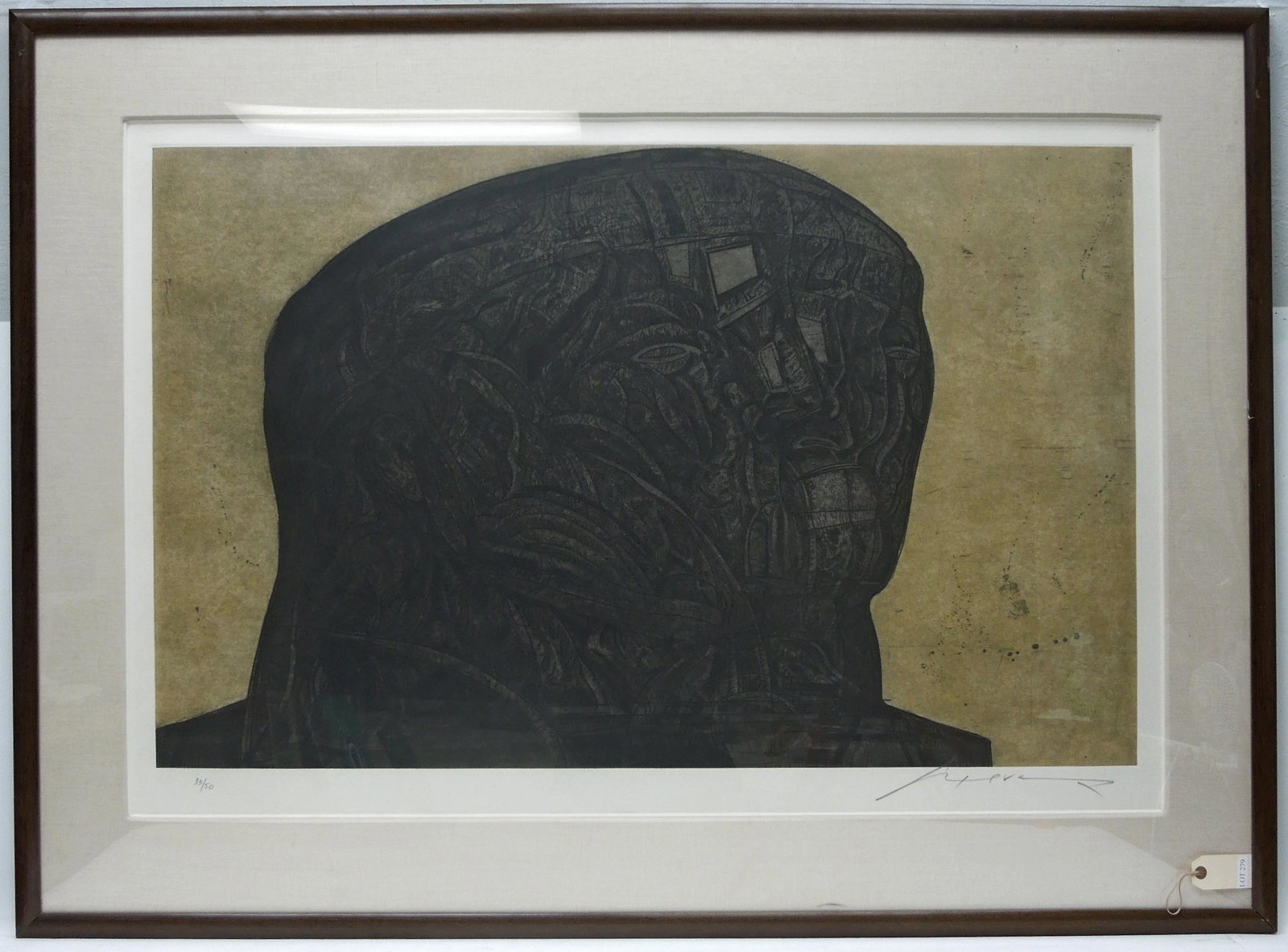 Jose Luis Cuevas Drypoint Etching, Marquis de Sade.: Jose Luis Cuevas (1934 - 2017), Drypoint etching, Marquis de Sade, #33/50, signed lower right. 30" x 47". Matted and framed. Overall: 42" x 58.5".