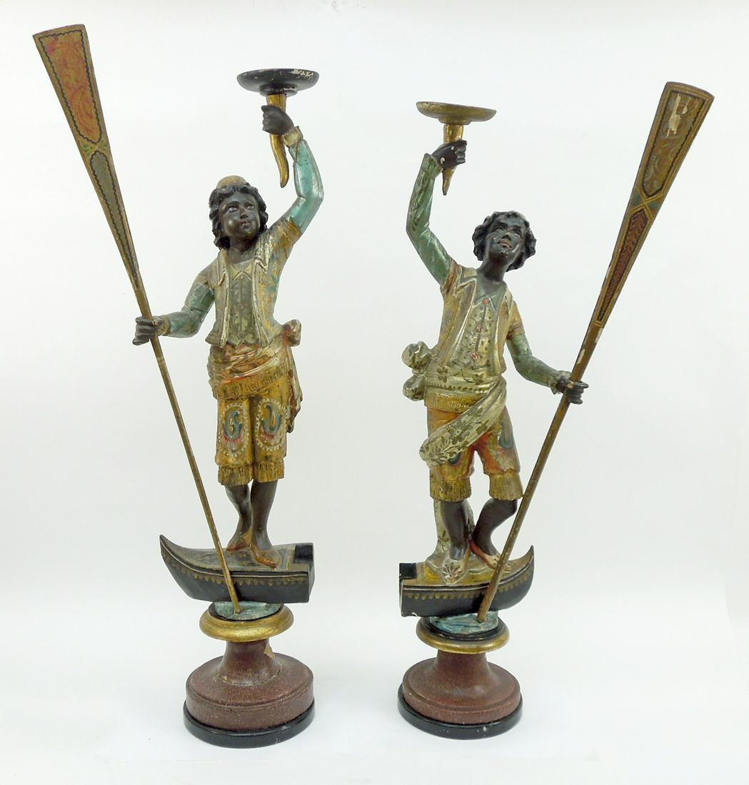 Pair of Carved Wood Blackamoor Figures (1 of 9)