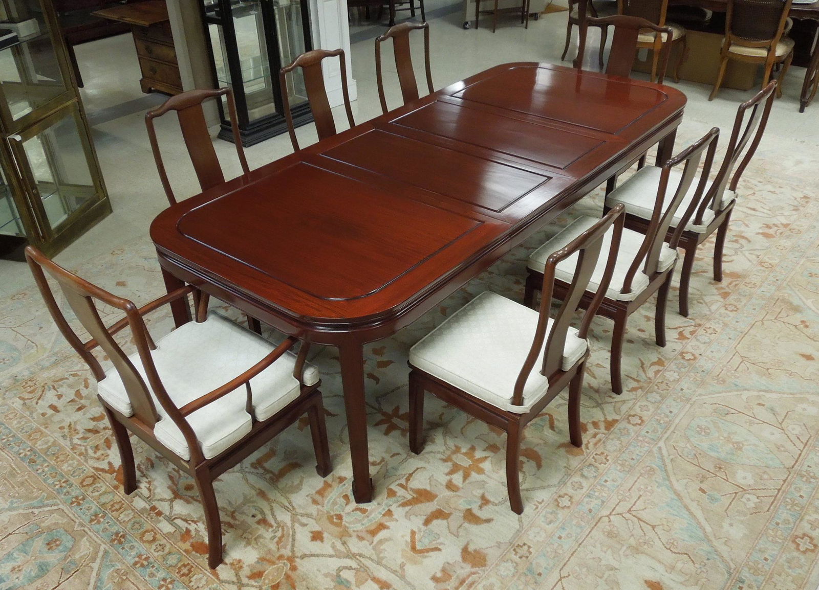 Contemporary Oriental Rosewood Table & Chairs. (1 of 1)