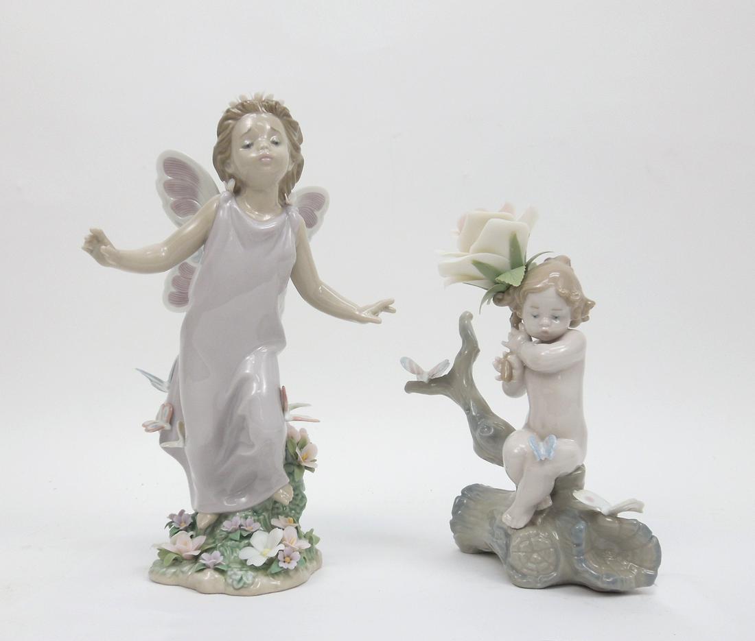 (2) Lladro Porcelain Figures, Butterfly Wings & Child (1 of 5)