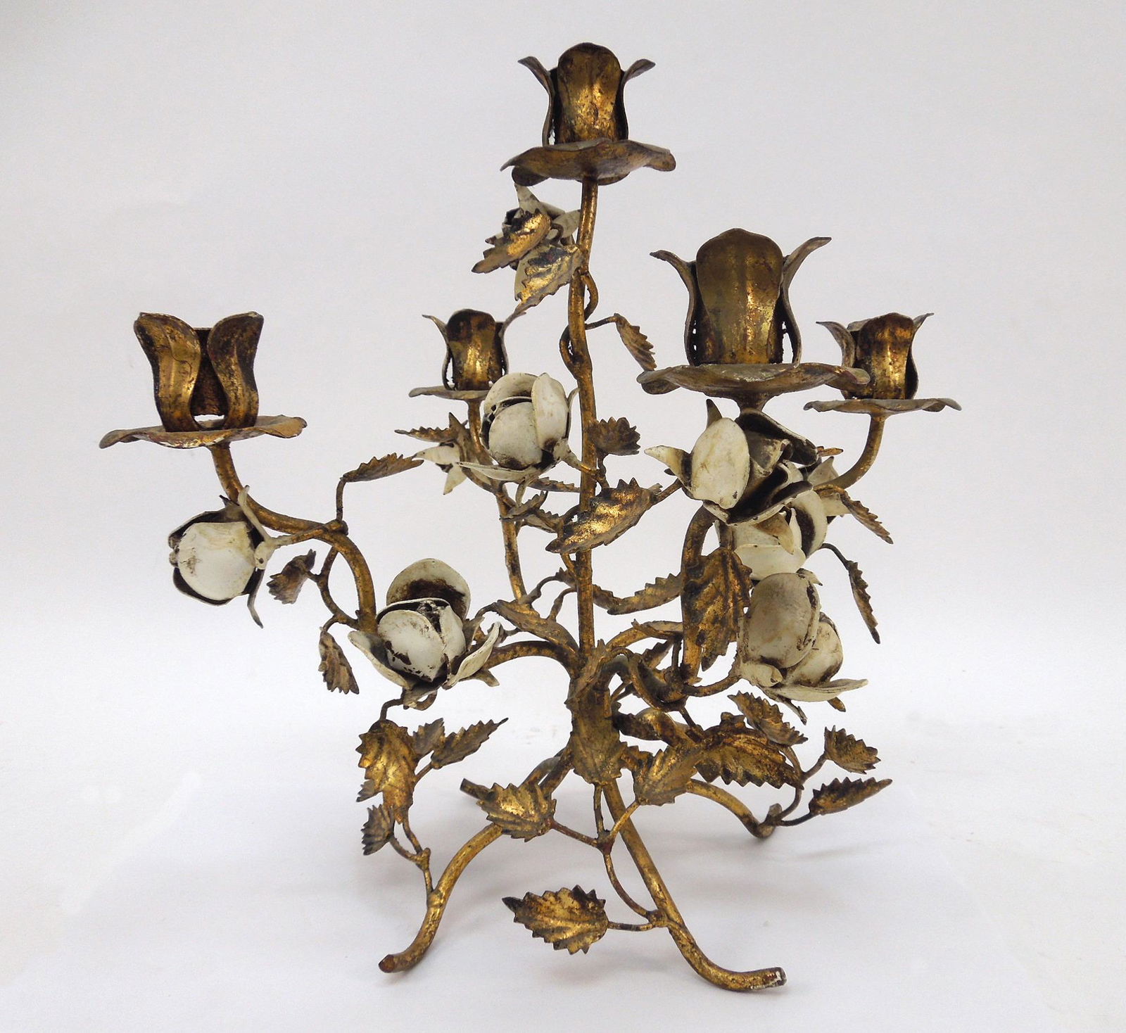 Gilt Floral 5-light Candelabra. (1 of 5)