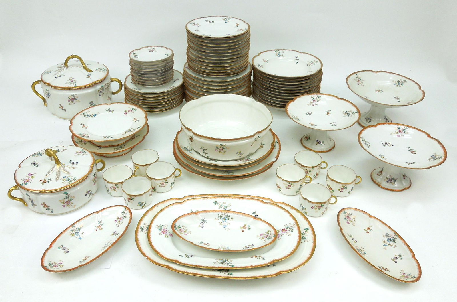Continental Porcelain Dinner Service with Gilt Floral (1 of 1)