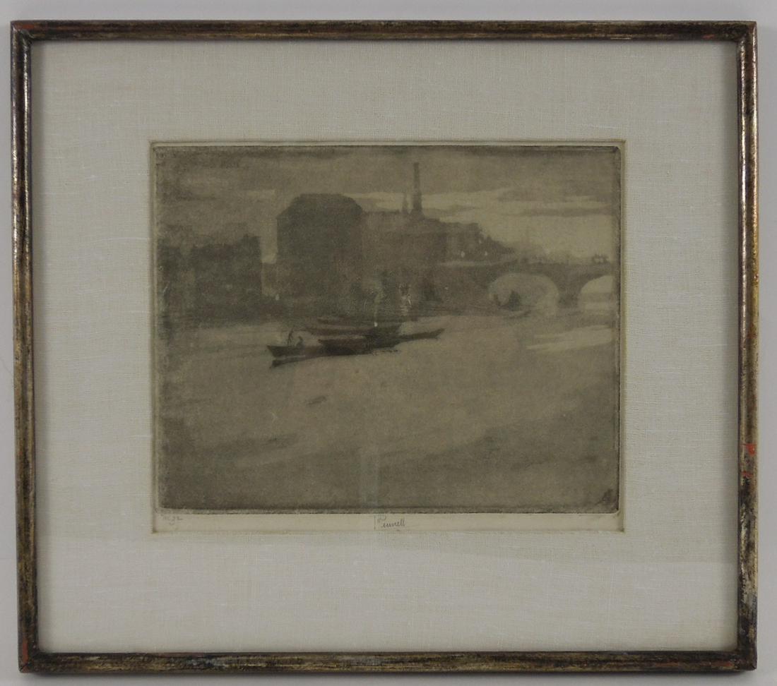 Joseph Pennell Etching & Aquatint, The Thames. (1 of 3)